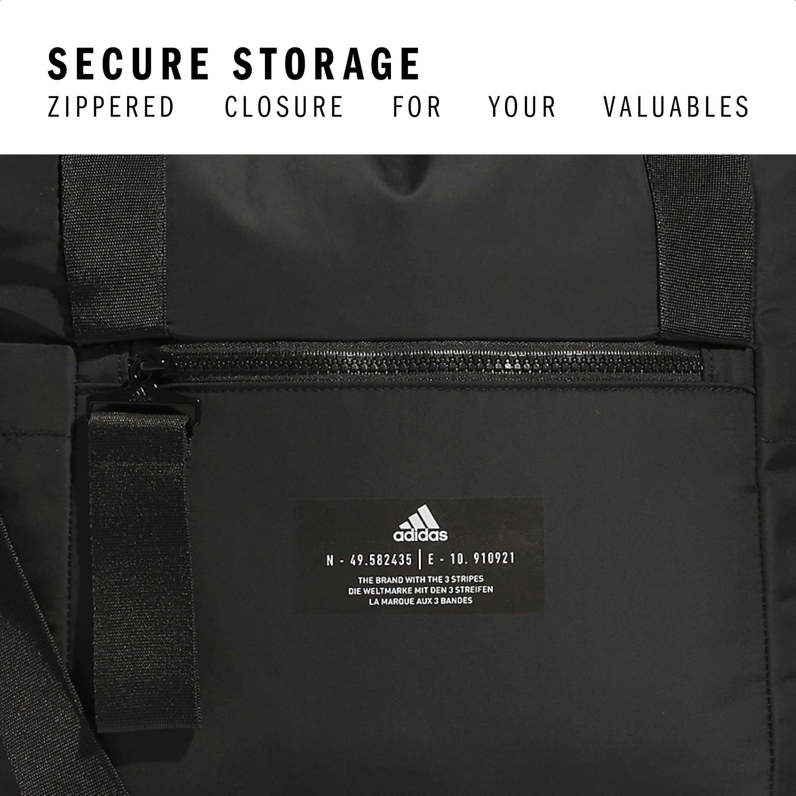 adidas All Me Tote for Women, Large Crossbody Bag with Shoulder Strap, Black/2.0, OSFA