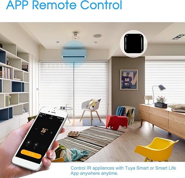 OWSOO Control Remoto WiFi IR IR Control Hub Wi Fi2 4Ghz Control Remoto Universal para Aire Acondicionado TV DVD Usando TuyaSmart Life App Compatible con Alexa Google Home Control de Voz