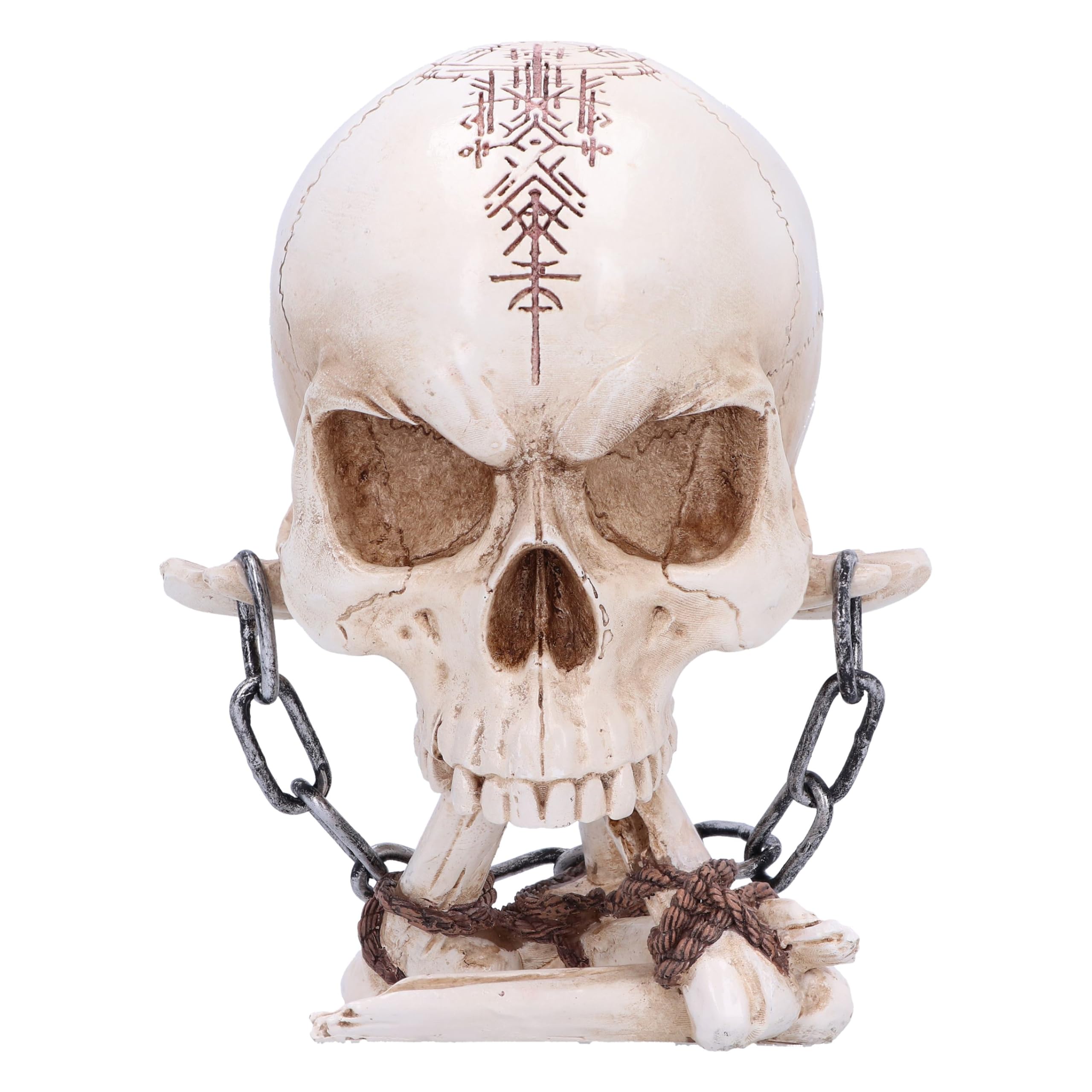Nemesis Now Horror Skull Ornament, Resin, Natural Bone and Silver Chain, 14.5cm — image 1