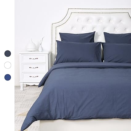 HOMFY 100% Baumwolle Bettwäsche, EIN Bettbezug 200x200 cm im Set mit 2 Kissenbezüge 80x80 cm in Tollen Reinen Farben, elegant