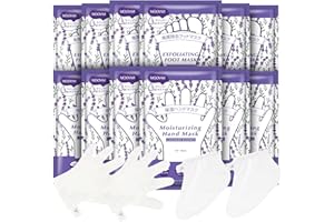 GUOYAOLIFU Hydrating Hand Foot Masks Set,Moisturizing Hand Mask for Dry Hand,Exofliating Foot Mask for Peeling Away Dead Skin Calluses,6 Pack Glove Mask&6 Pack Socks Mask for Women（Lavender）