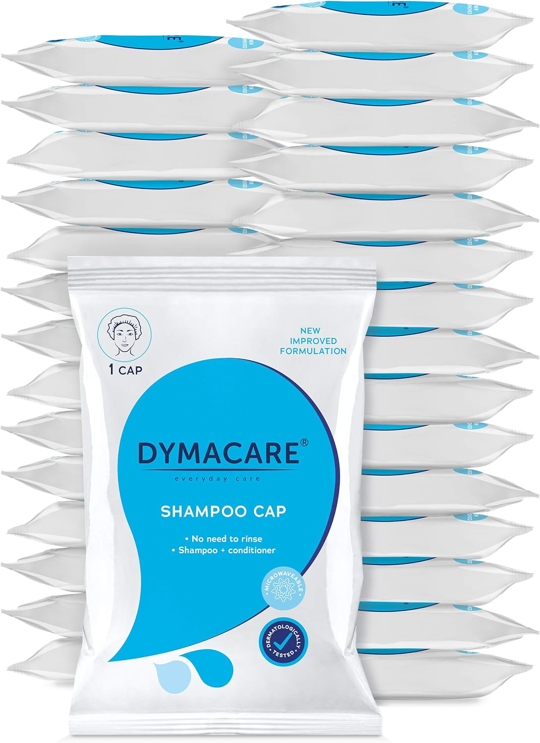 DYMACARE No Rinse Shampoo Cap, 1 count (Pack of 30)