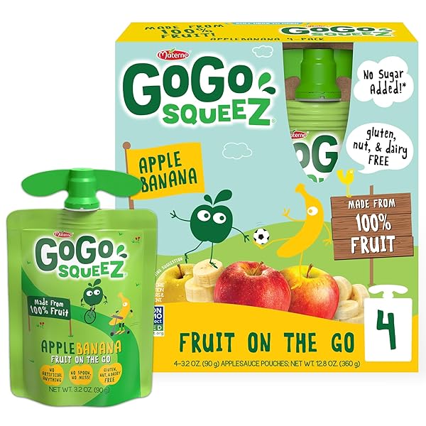 GOGO SQUEEZ APPLESAUCE AND FRUIT PUREE, APPLE BANANA,...
