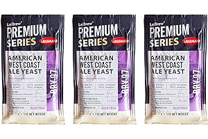 Craft A Brew - LalBrew BRY-97™American West Coast Ale Yeast - American Beer Dry Yeast - For Craft Lagers - Ingredients for Home Brewing - Beer Making Supplies - (3 Pack)