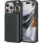 TAURI for iPhone 16 Pro Case, Removable Magnetic Wallet Case with Card Holder, [Compatible with MagSafe] Durable PU Leather Phone Case with Wireless Charging, Black