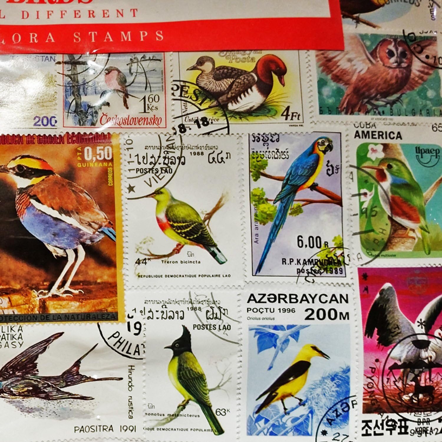 Worldwide Bird Birds Stamp Collection Souvenir! Ornithology / Owls / Parrots 100 Stamps - Image 4