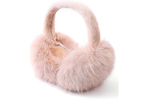 Ear Muffs for Women Winter Adjustable & Foldable Fuzzy Earmuffs Fluffy Soft Ear Warmers Warm Ear Covers for Cold Weather