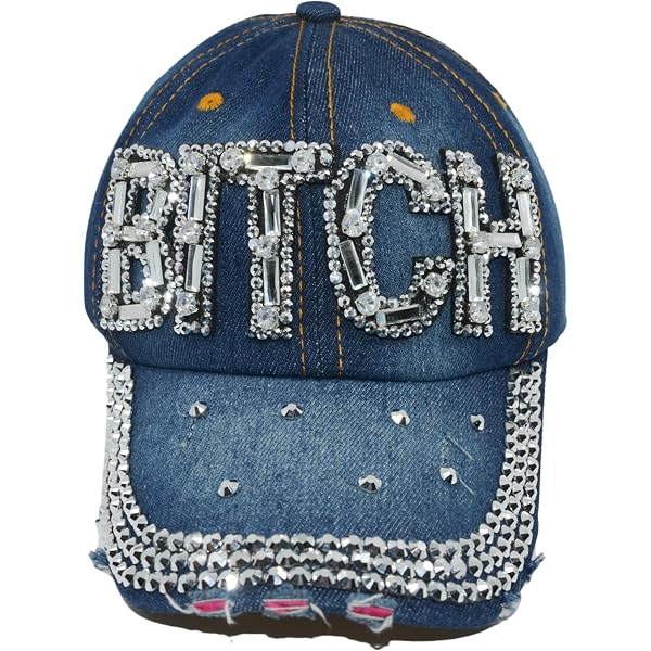 Popfizzy Bling Hat for Women, Rhinestone Baseball Cap, Bedazzled