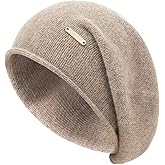 QUEENFUR Knit Slouchy Beanie Hats for Women Cashmere Ski Cap Knitted Wool Soft Warm Winter Hat