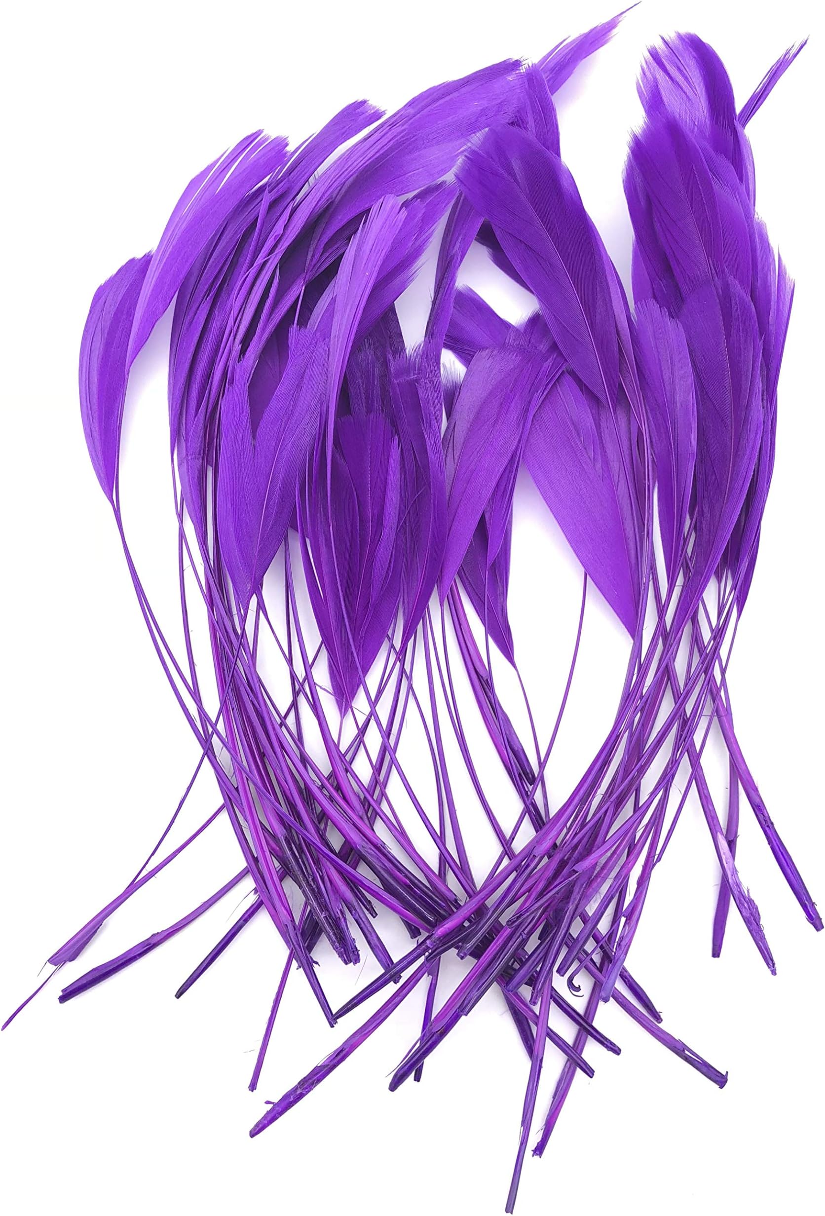 PANAX Tearing Goose Feathers 50 pieces Nature thin feather 10-15 cm / 4-6 inches length crafting material headdress brooch material Purple