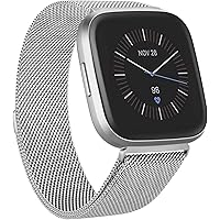 Metal Bands Compatible with Fitbit Versa 2 & Fitbit Versa & Fitbit Versa Lite Edition Band, Stainless Steel Loop Metal…