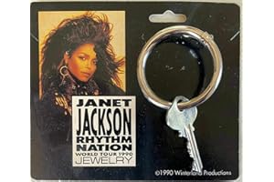 Janet Jackson 1989 Rhythm Nation RARE Key Hoop Earring Vintage