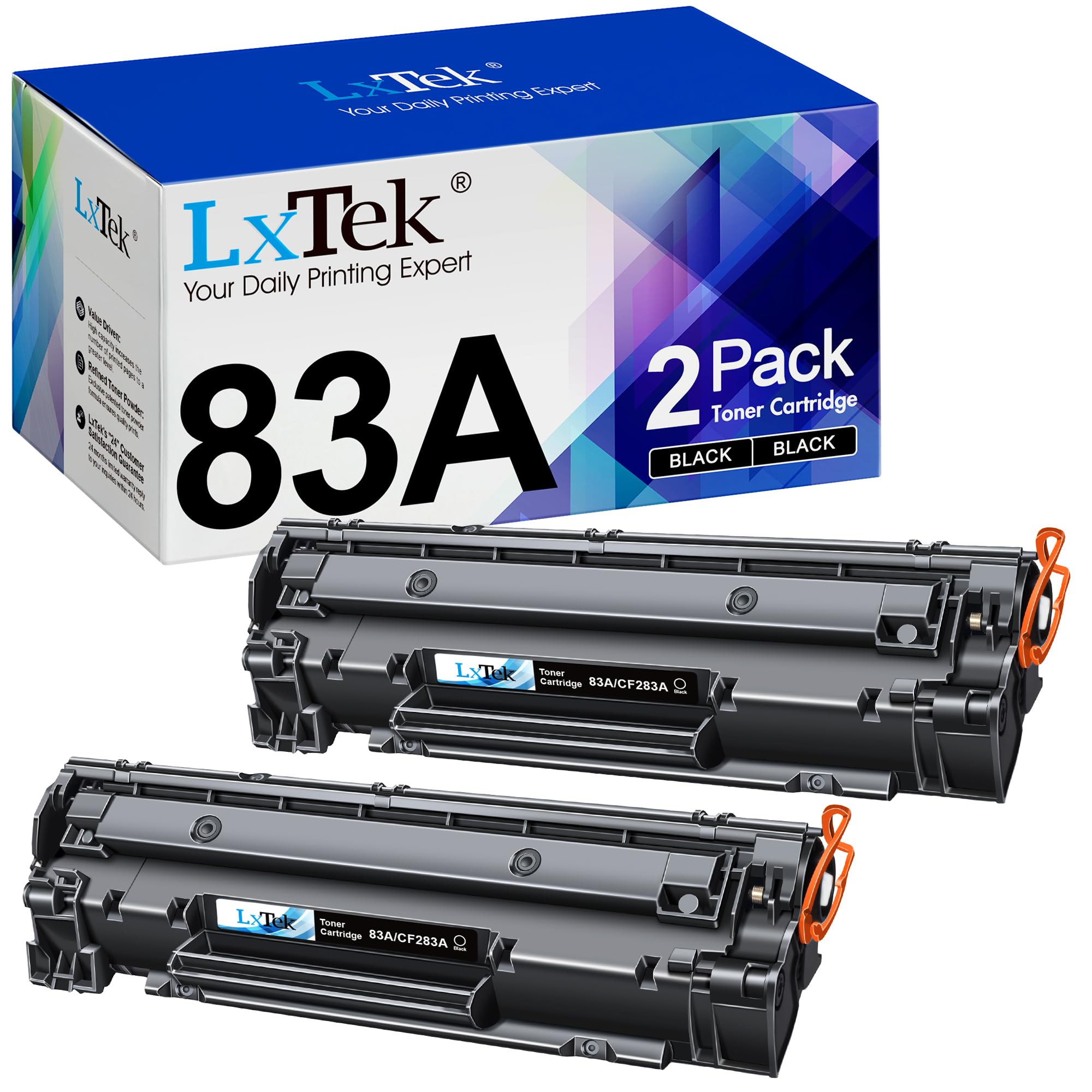 LxTek 83A Compatible Toner Cartridge Replacement for HP CF283A 83A for HP LaserJet Pro M201dw M201n LaserJet Pro MFP M225dn M225dw M125a M125rnw M125nw MFP M127fn M127fp M127fs M127fw (Black,2-Pack)