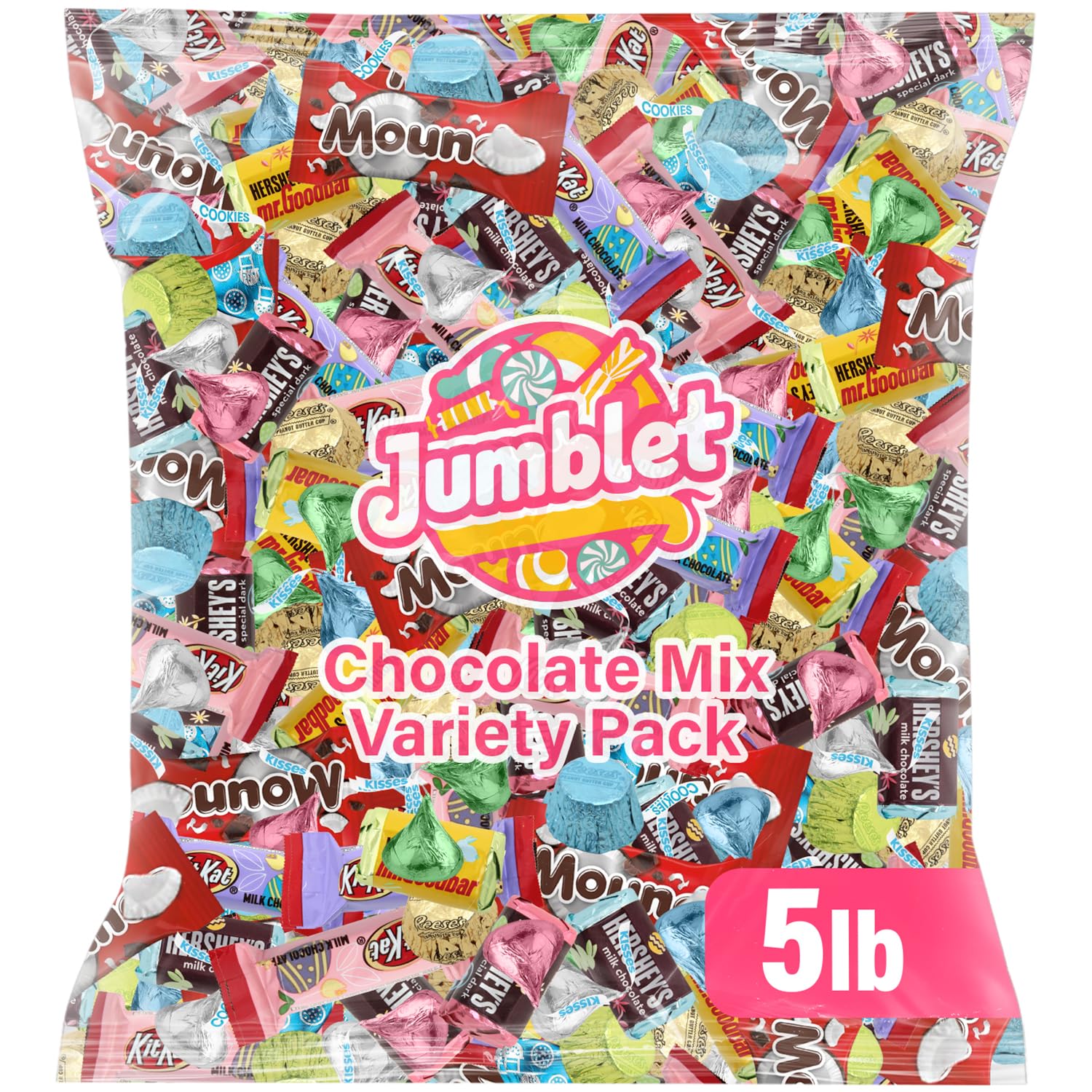 Photo 1 of **BB 12/25**Chocolate Assorted Bulk Candy Variety Pack 5lb - Mini Chocolate Bars, Milk & Dark Chocolate Mix - Individually Wrapped Bulk Candy for Office Snacks, Party Favors and Bags