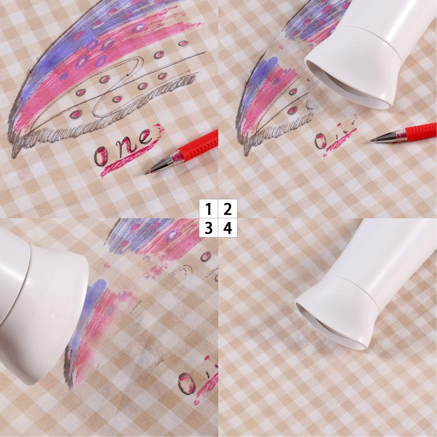 Onwon Heat Erasable Fabric Marking Pens with 8 Refills, 4 Colors Heat Erasable Pens for Fabrics in Various Colors Sewing Quilting Dressmaking