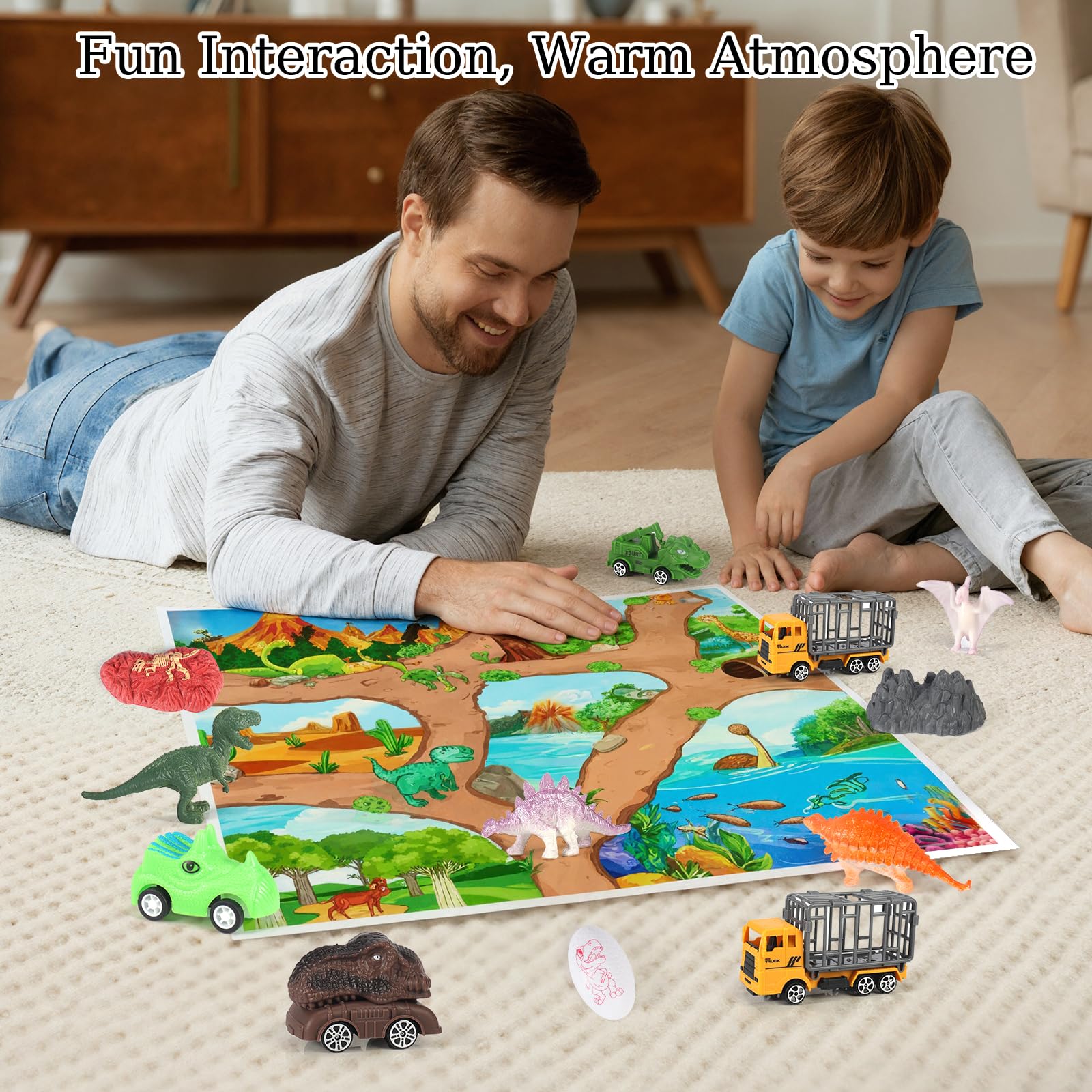 Calendario de adviento 2025 para niños, calendario de cuenta atrás de dinosaurios, calendario de adviento de Navidad para niños, furgoneta de dinosaurios, coche de dinosaurios, mini dinosaurio, para