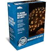 Joiedomi 2-Pack Christmas Net Lights,100 Warm White Net Lights for Indoor &amp; Outdoor Christmas Decorations, Events, Eve Night Decor, Tree, Bushes