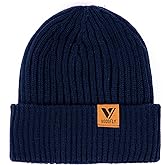 Vgogfly Lined Men Beanie Slouchy Knit Skull Cap Warm Stocking Hats Guys Women Striped Winter Beanie Hat