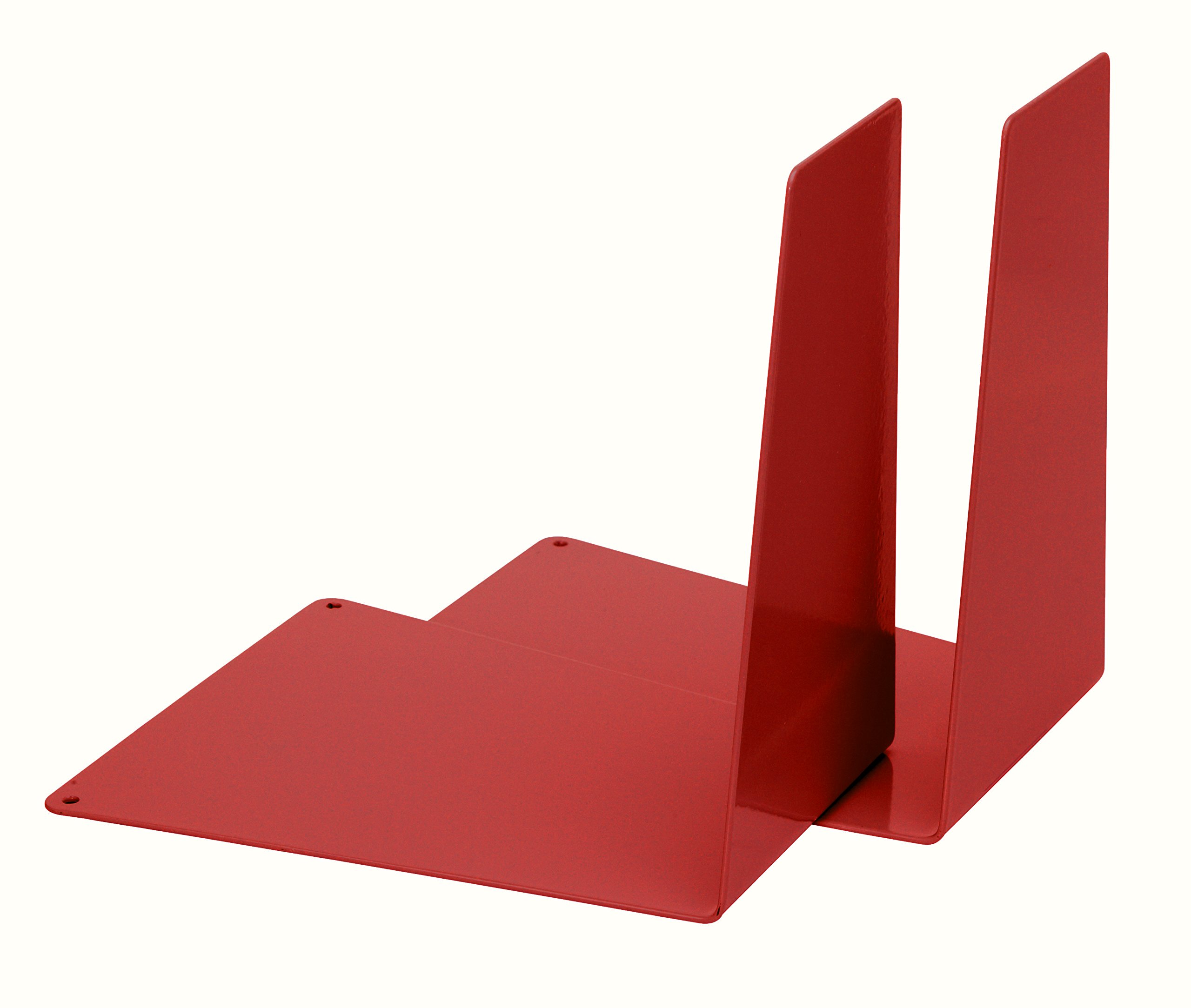 ALCO -Albert 4304-12 Metal Bookends 120 x 140 x 145 mm Wedge-Shaped 1 Pair Red