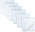 Comfy Cubs Muslin Burp Cloths 6 Pack Large 100% Cotton Hand Washcloths 6 Layers Extra Absorbent and Soft (White)