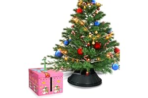 JJI Automatic Christmas Tree Watering System - Christmas Decorations Automatic Christmas Tree Waterer Looks Like a Present Box - Santa’s Tree Helper Keeps Your Live Tree Healthy and Green (Pink)