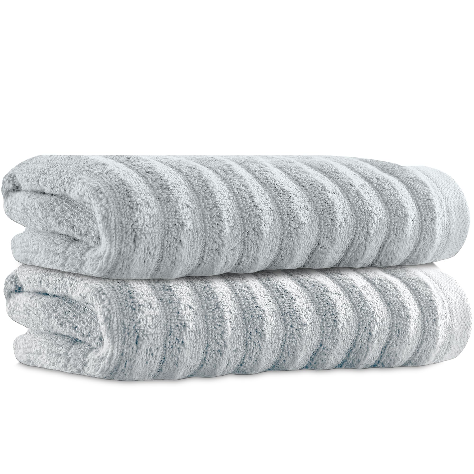 Towelogy Bamboo Hand Towels 2-Pack 50x80 cm Premium Quality Soft and Absorbent Towels for Hotel Spa Bathroom | OEKO-TEX CERTIFIED (2, Silver)