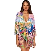BECCA Women's Positano Mesh Tunic, Tie Front, Casual, Beach Cover Ups