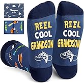 HAPPYPOP Dark Blue Reel Cool Gifts - Funny Socks for Dad Brother Uncle Grandpa Son Husband