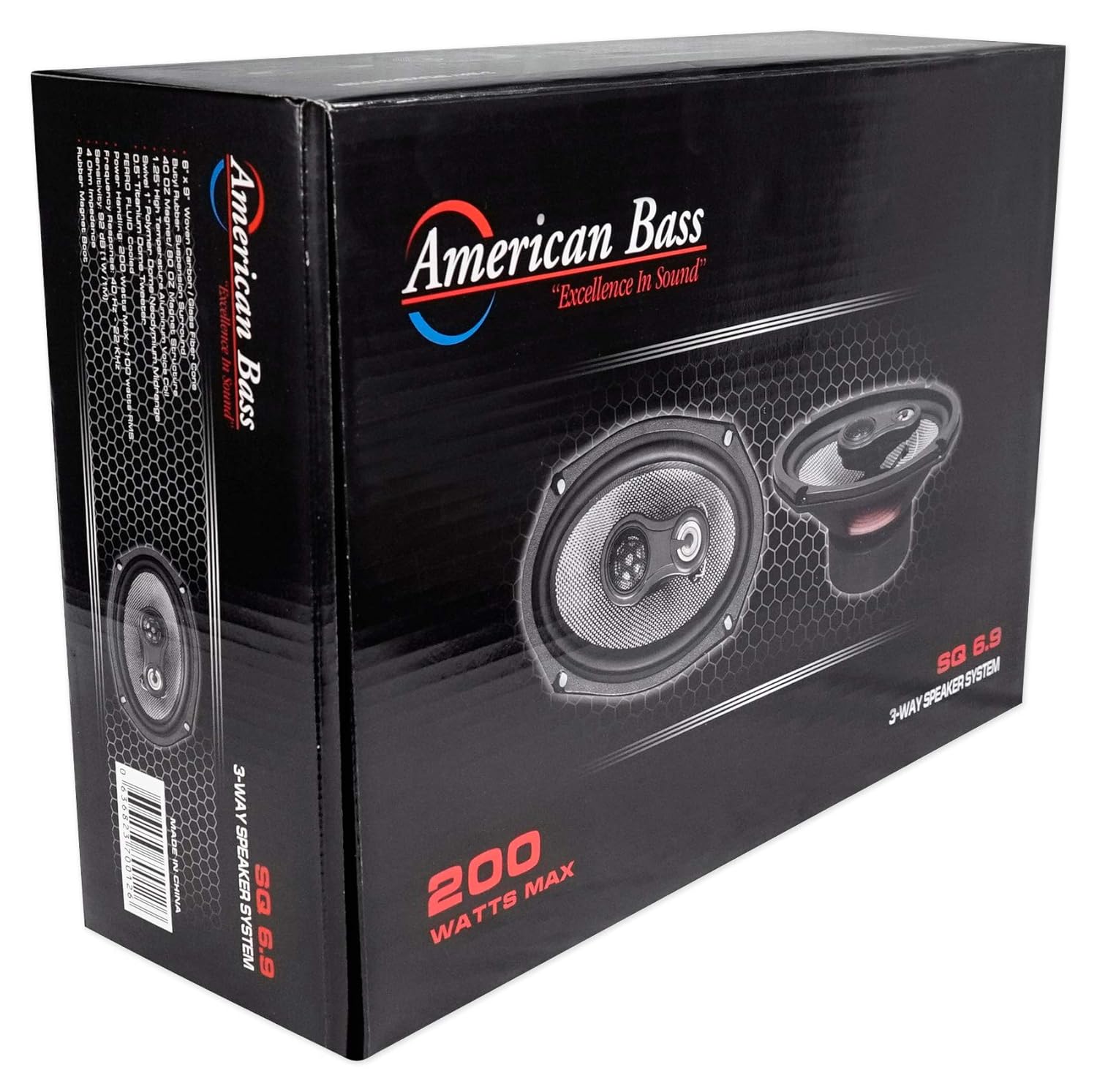 Pair American Bass SQ 3.5 40w RMS Car Audio Speakers with Neo Swivel