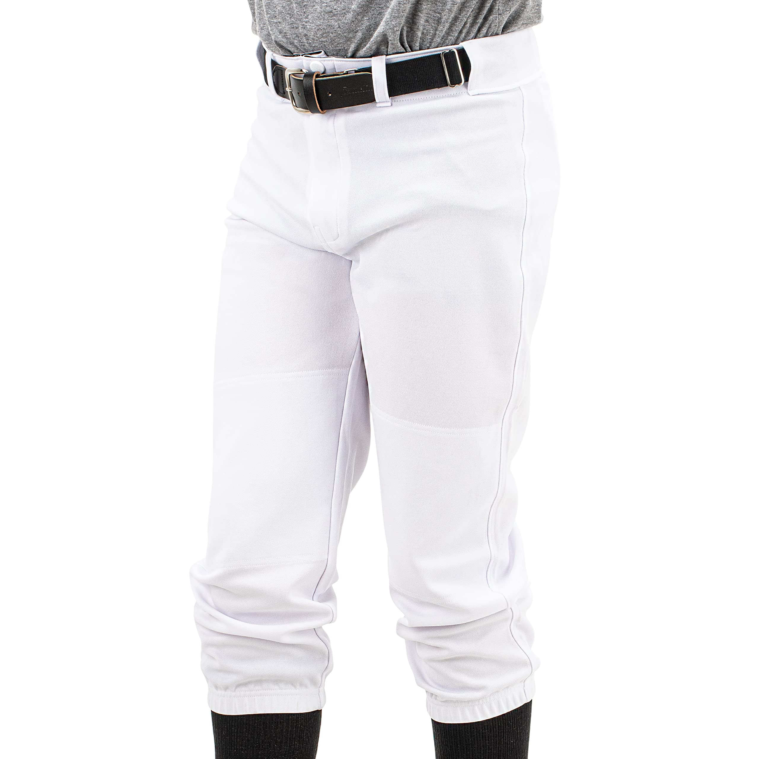 Franklin Sports Youth Baseball + Softball Pants - Knee High + Relaxed Fit Kids Baseball Pants - White, Black + Grey Pants