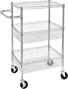 Honey-Can-Do 33.78-in 3-Drawer Shelf Utility Cart CRT-06345 at