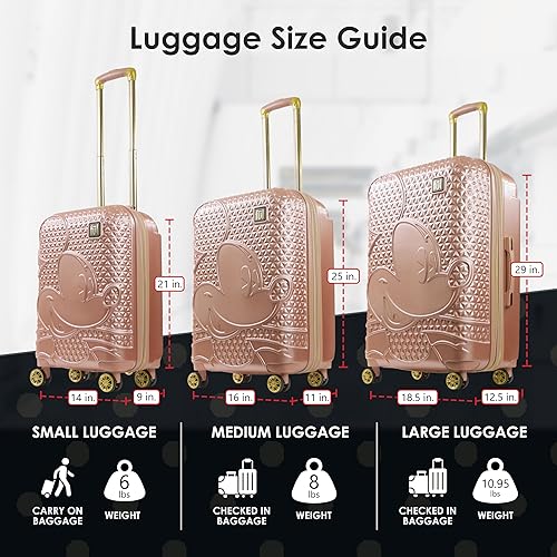 FUL Disney Mickey Mouse Piece Rolling Luggage Set, Hardside