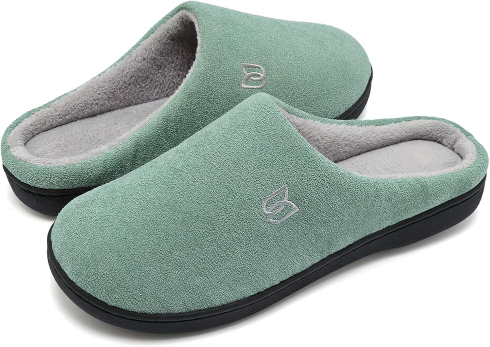 Amazon.com | Women's Men's Memory Foam Slip On Slippers Comfy Plush Lined House Shoes for Indoor 
