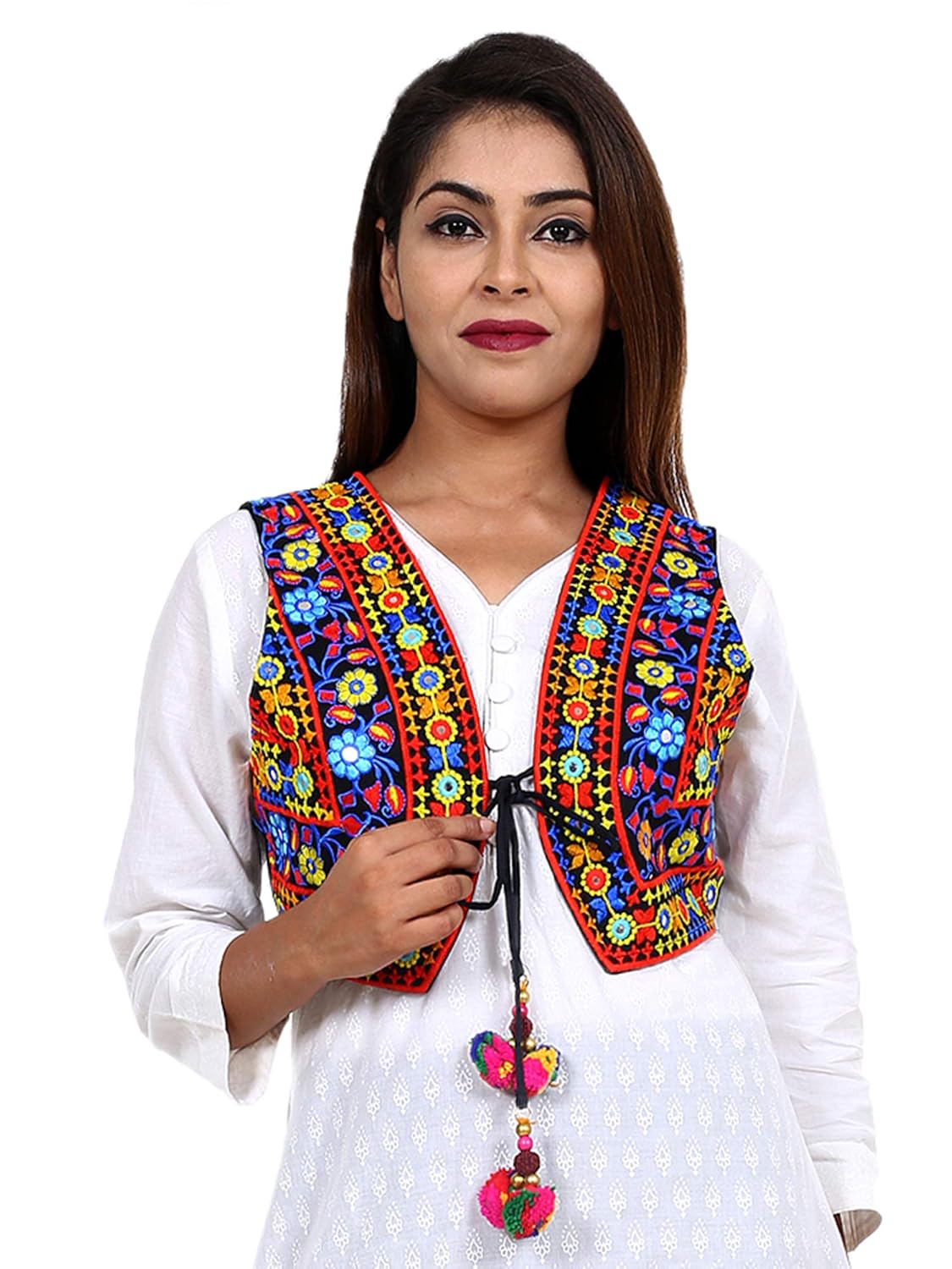 craft trade women's cotton handmade traditional embroiderd short kutchi jacket