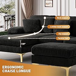 Wrofly U-Shaped Sectional Sofa Couch, 114" Comfy