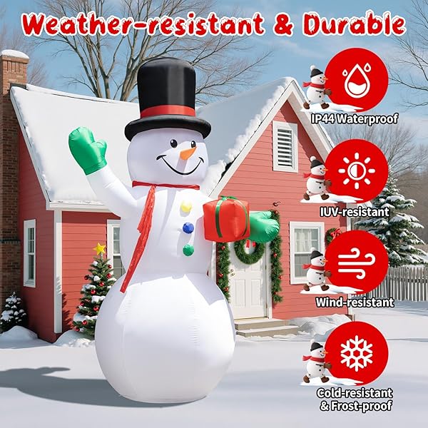 DAWDIX 15FT CHRISTMAS DECOR INFLATABLE SNOWMAN, BLOW UP YARD DECOR SNOWMAN WITH LED LIGHTS & MAGIC HAT, WINTER OUTSIDE DECORATIONS FOR YARD GARDEN PATIO LAWN HOLIDAY XMAS PARTY GARDEN, FOR HIM, HER