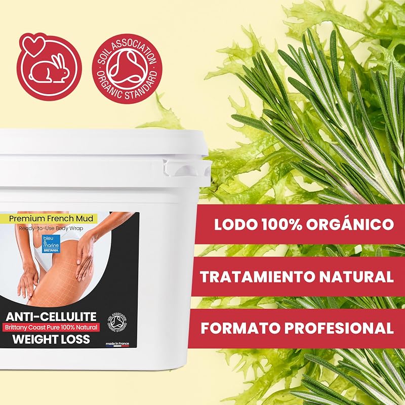 Lama de Algas Anticelulite: Combate a Celulite e a Flaccidez do Corpo. Efeito Firme e Resultados Visíveis. Tratamento Profissional de Choque SPA com Lama - Pronto a Usar - 6000 g 6 kg