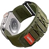Bandletic Nylon Band Compatible with Apple Watch Ultra 3/Ultra 2 Bands for Men 49mm 46mm 45mm 44mm 42mm(Series 3), Rugged Tactical Sport Loop for iWatch Series 11 10 9 8 7 6 5 4 SE 3 2 1, L-Army Green