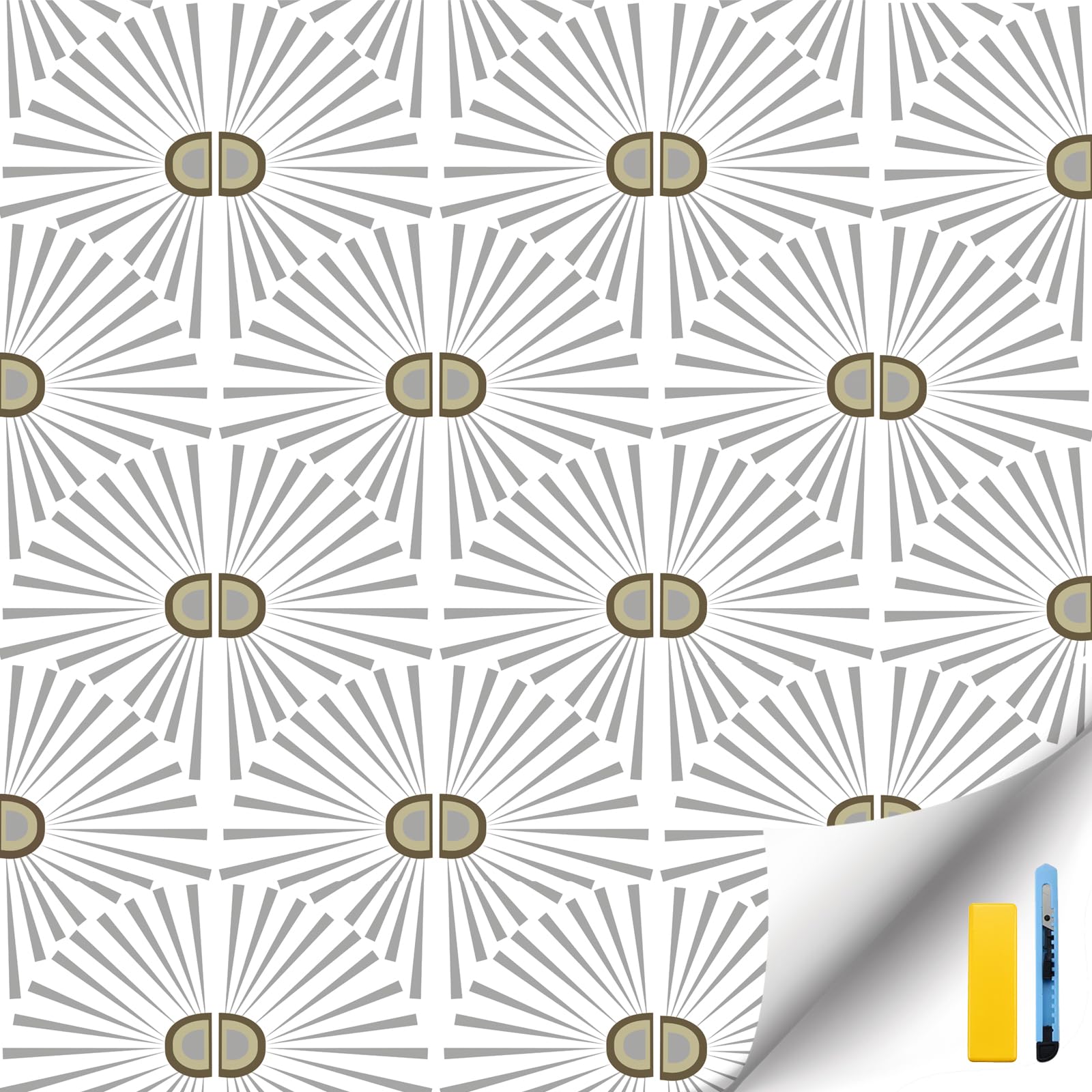 Photo 1 of LKMILET Peel and Stick Wallpaper Geometric Neutral Grey Striped Removable Wallpaper Self Adhesive Renter Friendly Bathroom Bedroom Vinyl Thick Contact Paper Papel Tapiz para Pared(17.5"*396")