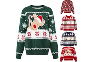 Matching Family Christmas Sweater Xmas Ugly Funny Jumper Long Sleeve Holiday Pullover Sweaters for Mom Dad Kid Clothes