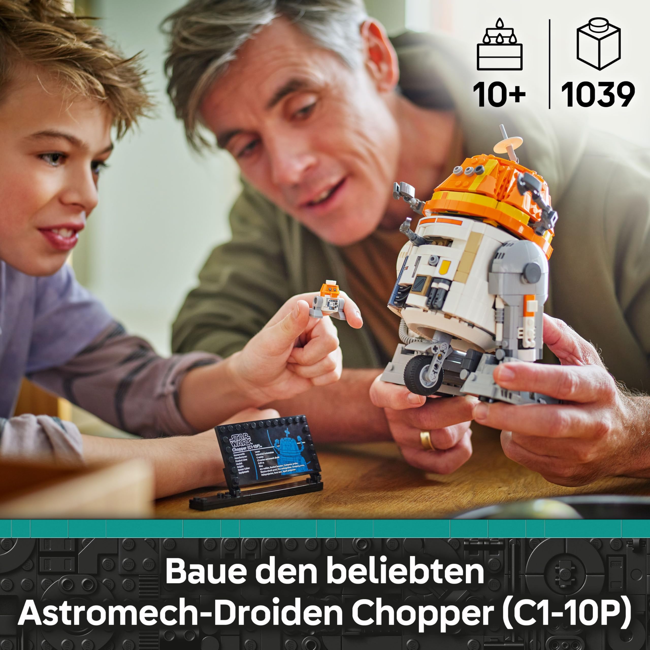 LEGO Star Wars 75416 Ahsoka Astromech-Droide Chopper (C1-10P) Figur - Spielzeug mit beweglichem Kopf, abnehmbaren Armen und Mittelrad - Geschenk für Ahsoka-Fans, Jungen und Mädchen ab 10 Jahren 2