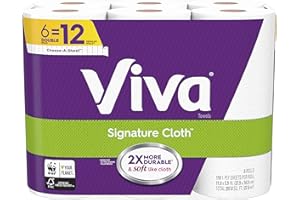 Viva Signature Cloth Choose-A-Sheet Paper Towels, Soft & Strong Kitchen Paper Towels, White, 6 Count