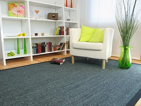 Sisal Teppich Manaus Mit Bordure Schwarz 200x200 Cm 100 Sisal