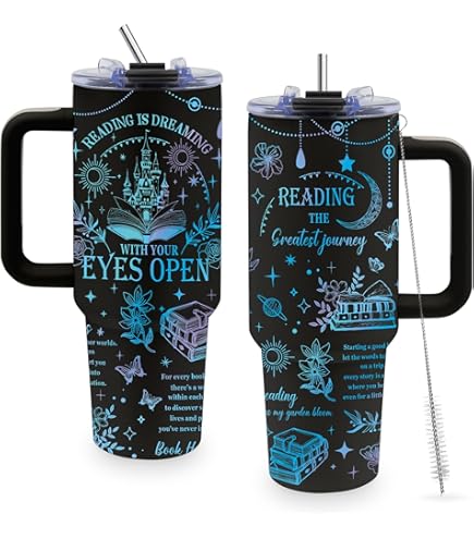 Amazon.com | Book Lovers Gifts 40oz Tumbler with Handle and