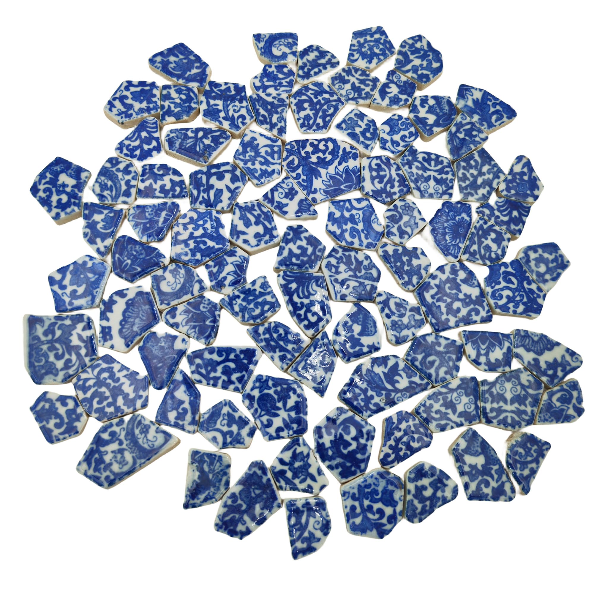 Photo 1 of 1.1 LB Porcelain Ceramic Mosaic Tiles,Broken Irregular Mosaic Tiles for DIY Craft Floor,Kitchen,Pool, Flower Pots Mosaic Making Supplies (Porcelain 06)