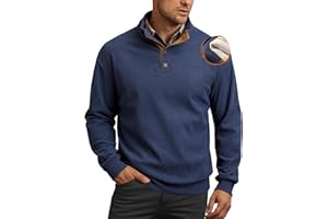 VOGSTART Mens Corduroy Fleece-Lined Sweatshirts Winter Heavyweight Casual Fashion Button Pullover (S-3XL)