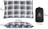 REDCAMP 2 Pack Small Flannel Camping Pillow 50x30cm Blue Black Ultralight view 3
