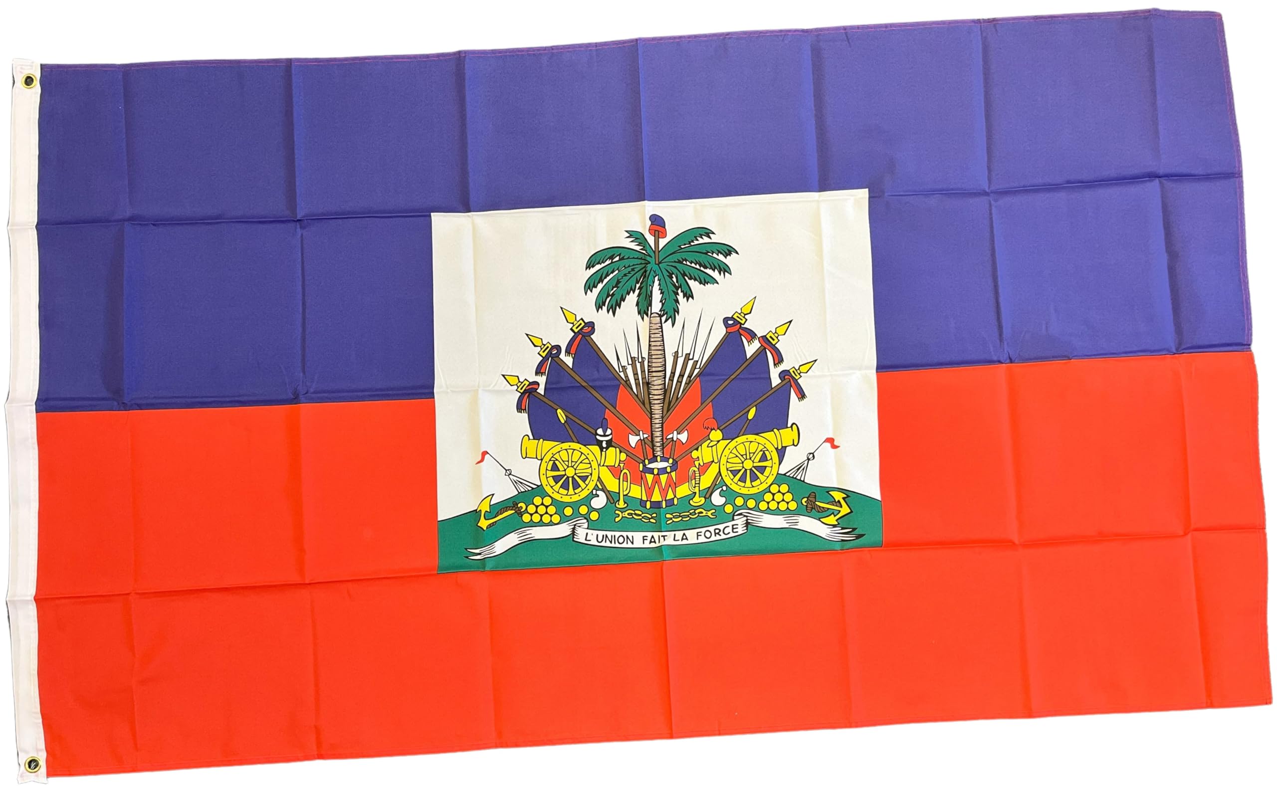 NWFlags Haiti Flag 5ft x 3ft 75d Premium Polyester Suitable For Flagpoles | Strong Polyester 5x3 foot material large flag banner with two metal Eyelets