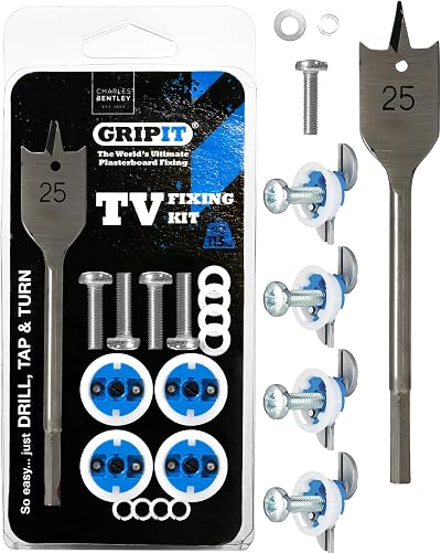 Gripit Blue Heavy Duty Plasterboard Fixings Pack of 4 - 113kg TV Mounts Stud