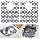 BEHOK 2 Pack Silicone Sink Protector for Kitchen Sink Bathroom Sink 13.58"x 11.6" Sink Mat, Non-Slip and Durable Silicone Sin